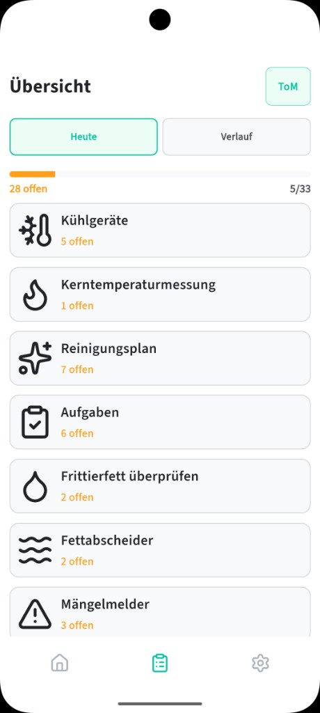 Temperaturen der Kühlgeräte im Sollbereich