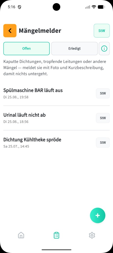 Mängelmelder: Mangel aufnehmen