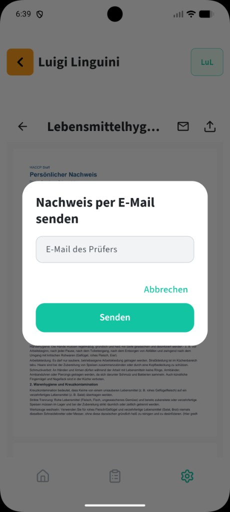 Persönliche Nachweise: PDF exportieren