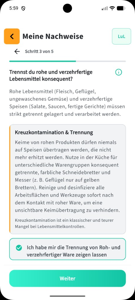 Persönliche Nachweise: Nachweis direkt in der App erledigen