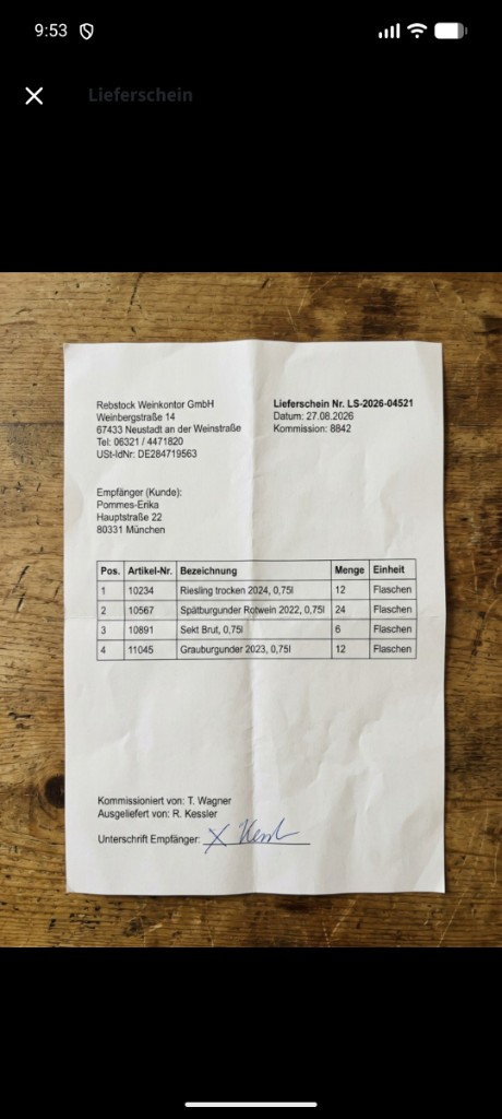 Wareneingang: Beleg erfassen