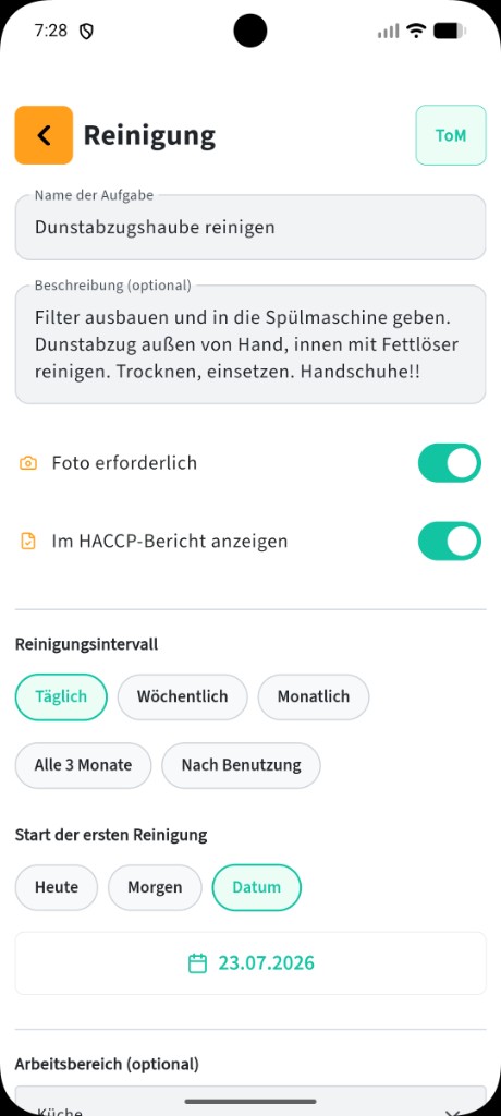 Foto als Pflichtvorgabe bei der Reinigungsaufgabe